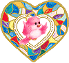 Gif animé coeur oiseau